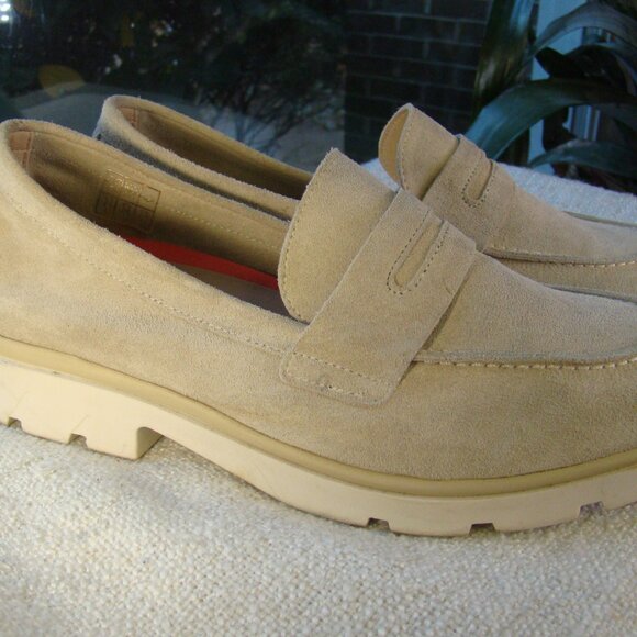 lunita imported from Spain beige cream suede leather chunky loafers, S 8.5 - Picture 7 of 10